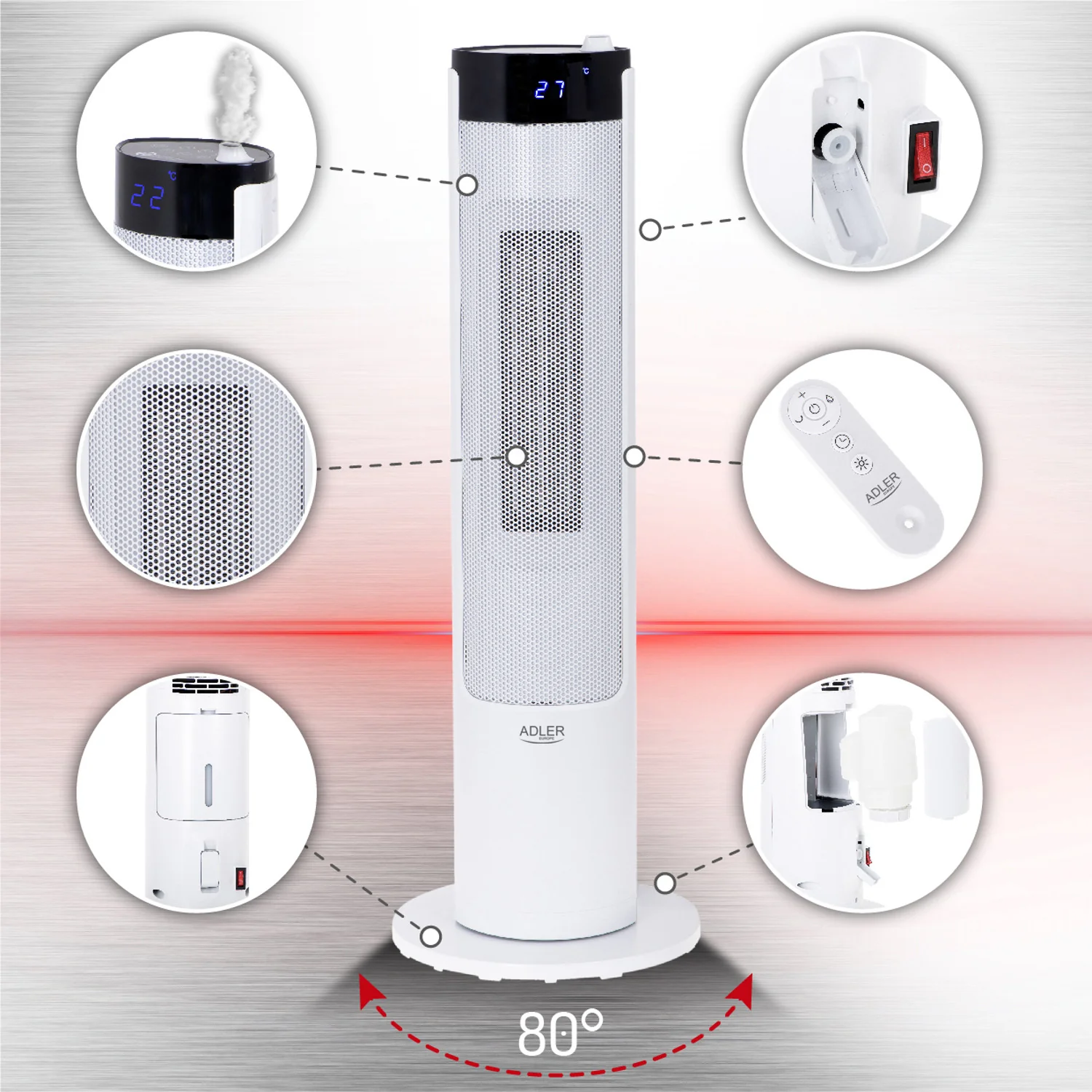 Calentador de columna LCD con humidificador Adler AD 7730 - Image 11