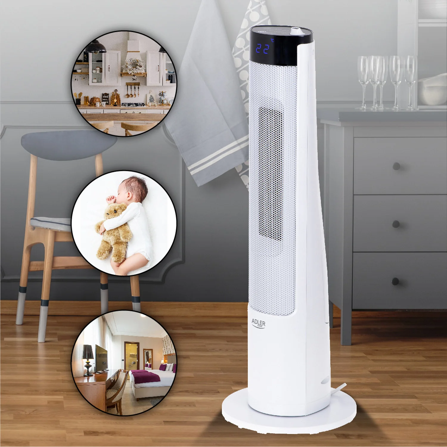 Calentador de columna LCD con humidificador Adler AD 7730 - Image 12