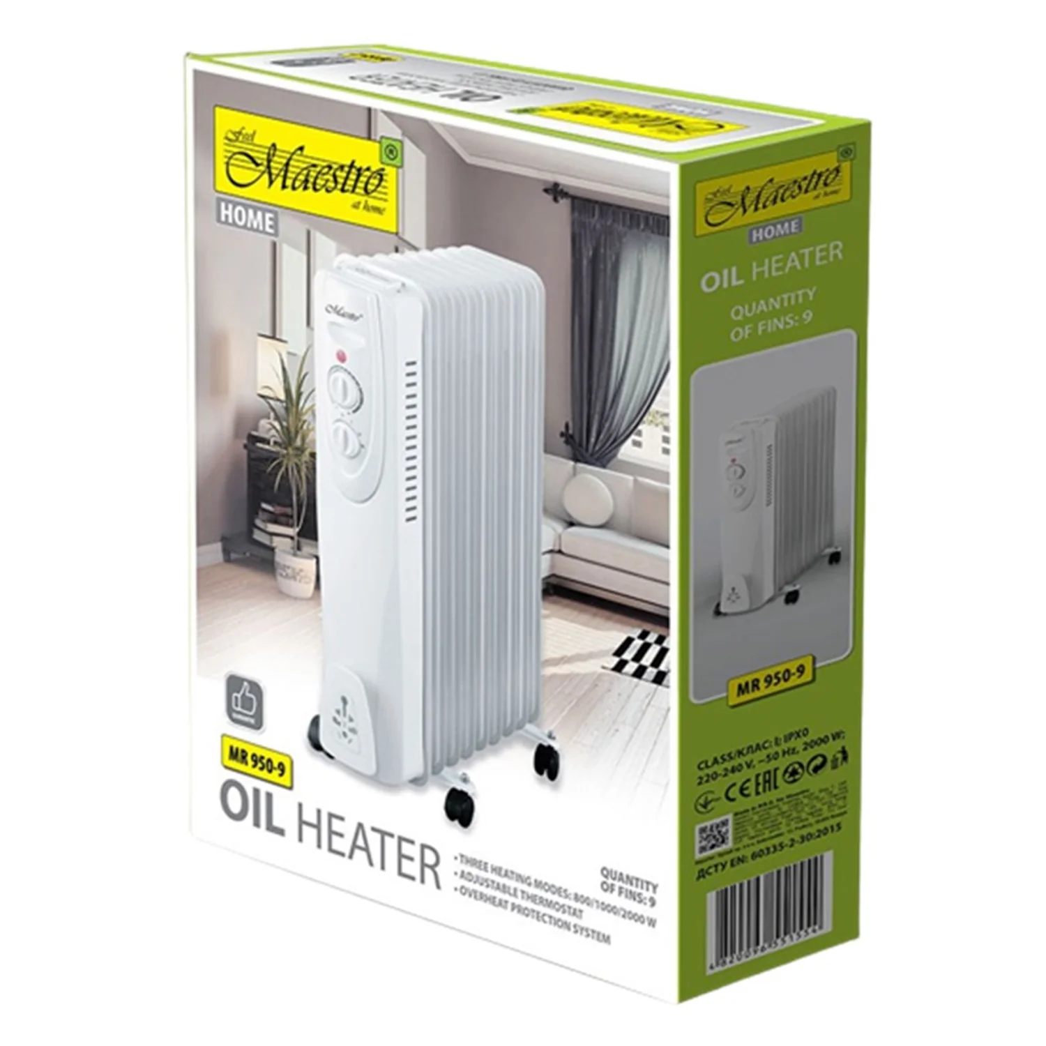 Calentador eléctrico de aceite Maestro MR-950-9 2000W - Image 3