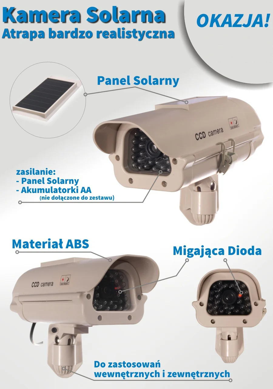 Cámara de vigilancia simulada con LED intermitente, con módulo solar SOL1500 - Image 6