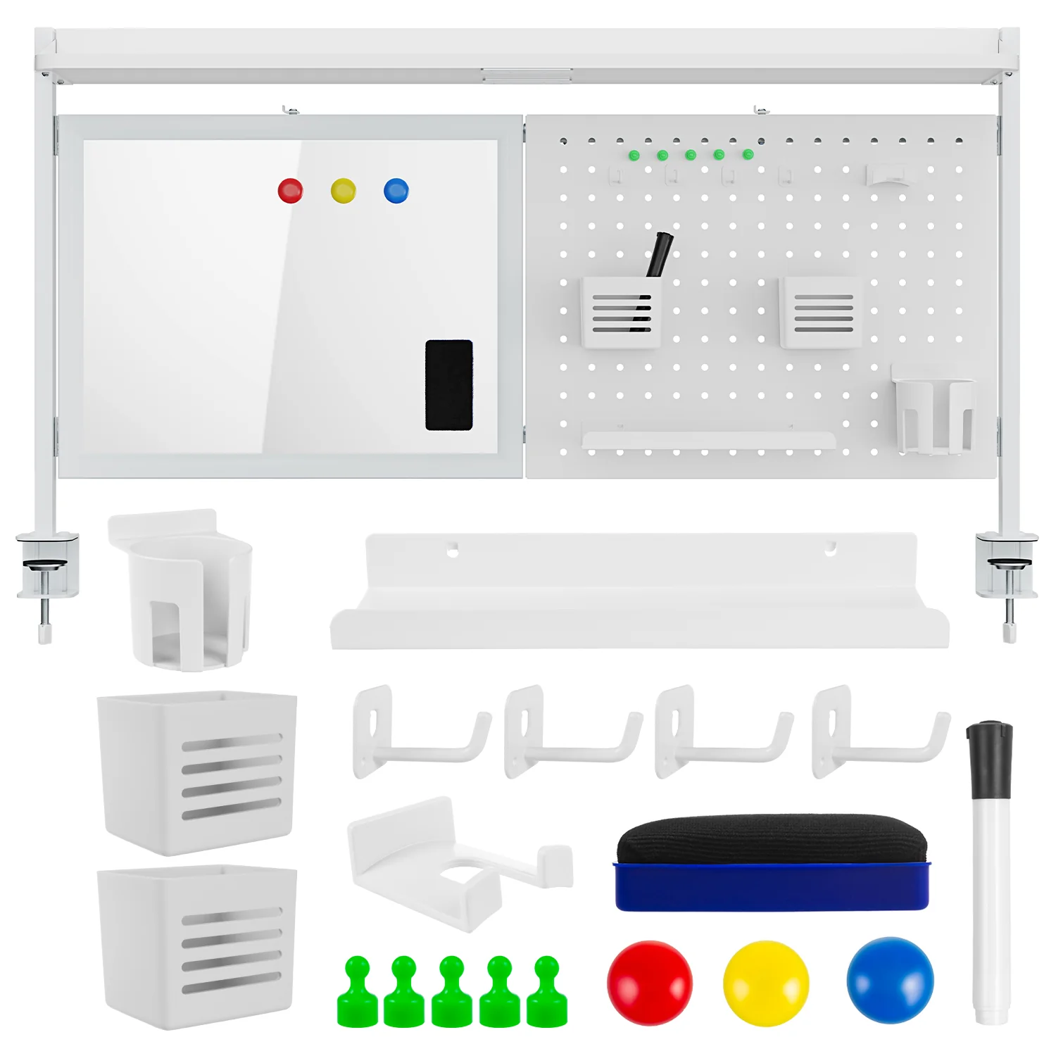 Ergo Office ER-301 W Divisor / Organizador de escritorio, Carga máx. 10kg, Pizarra blanca, ancho 1116mm, blanco - Image 4