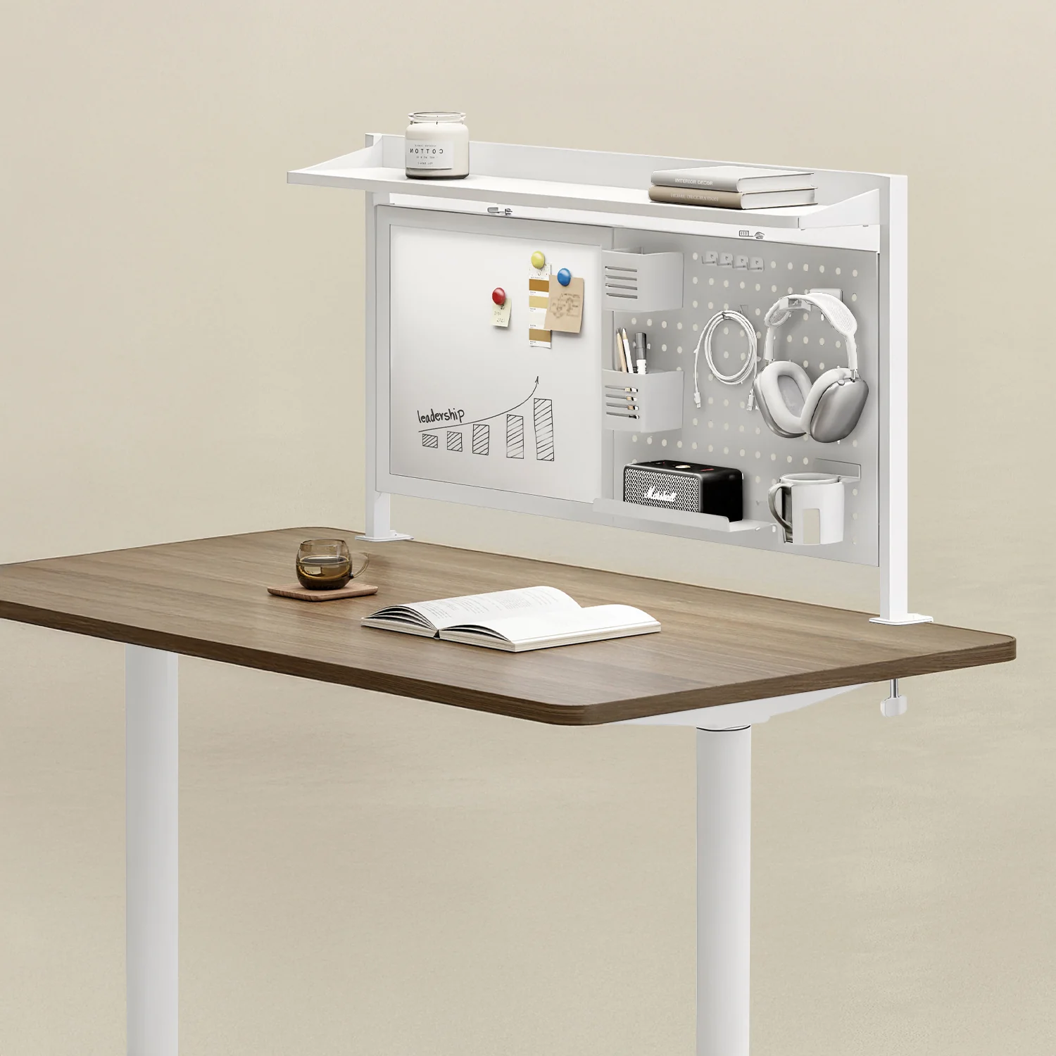 Ergo Office ER-301 W Divisor / Organizador de escritorio, Carga máx. 10kg, Pizarra blanca, ancho 1116mm, blanco - Image 7