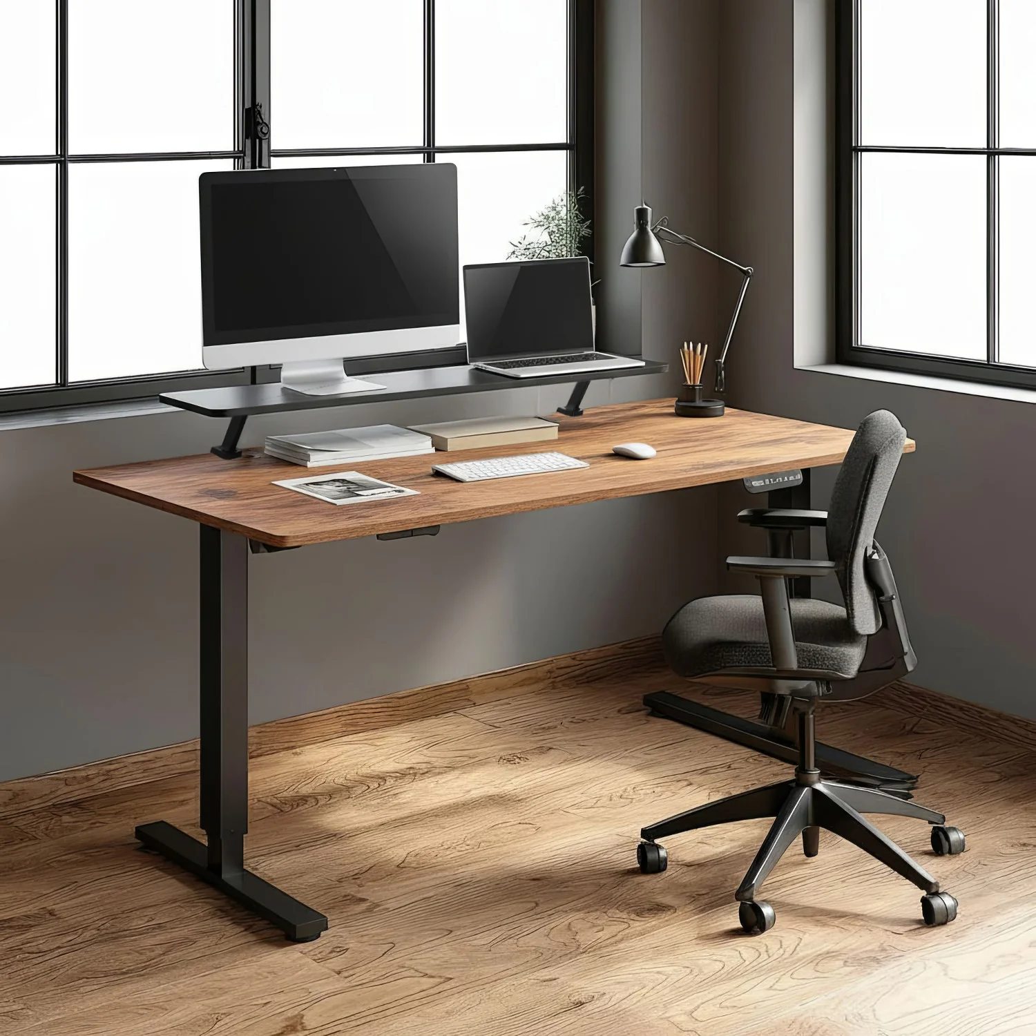 Ergo Office ER-409 Soporte de monitor 13"~32" hasta un máximo de 20kg Estante de mesa 100x26cm Tablero de estantería Soporte de mesa - Image 10