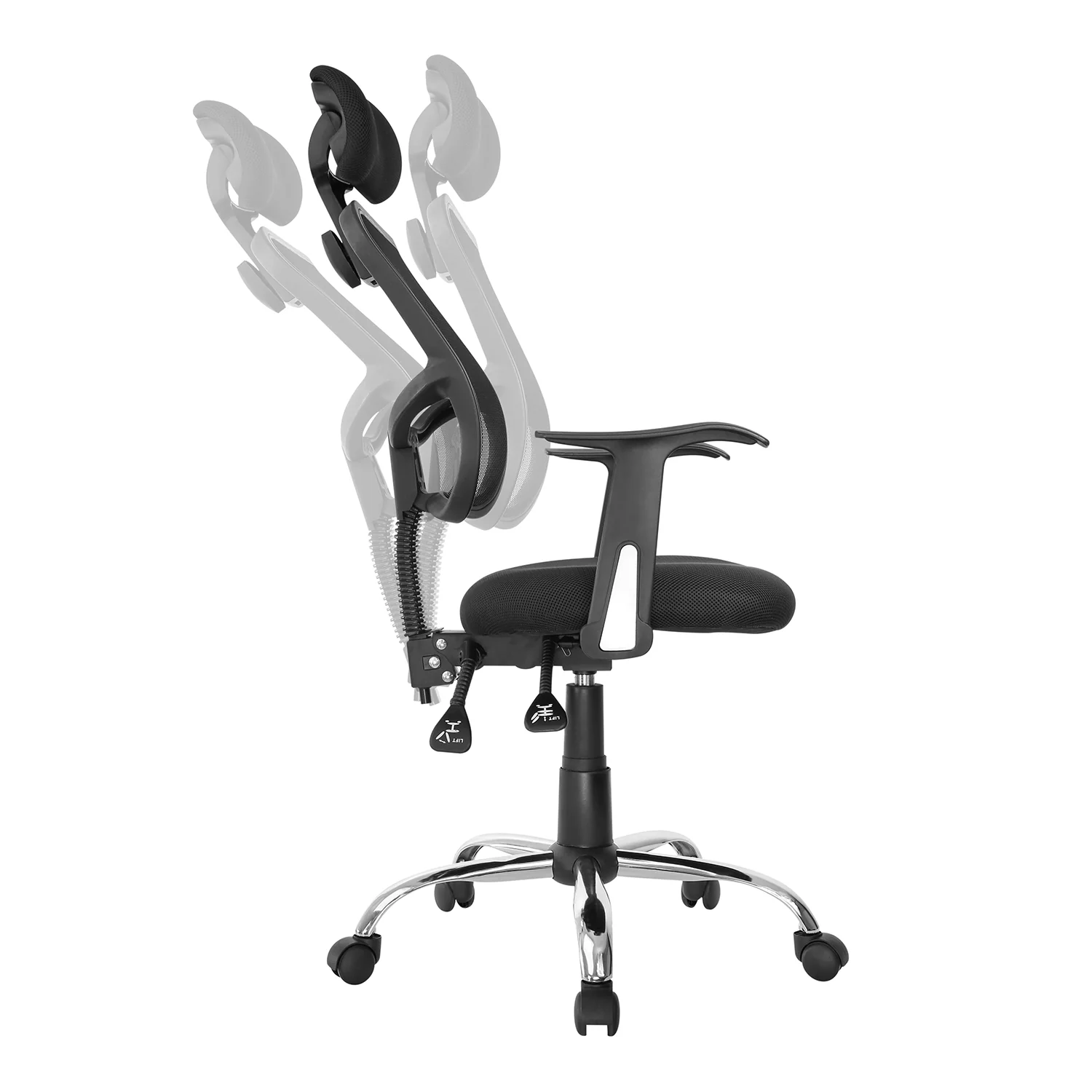 Ergo Office ER-413 Silla de oficina giratoria con reposacabezas y altura de asiento ajustables. - Image 8