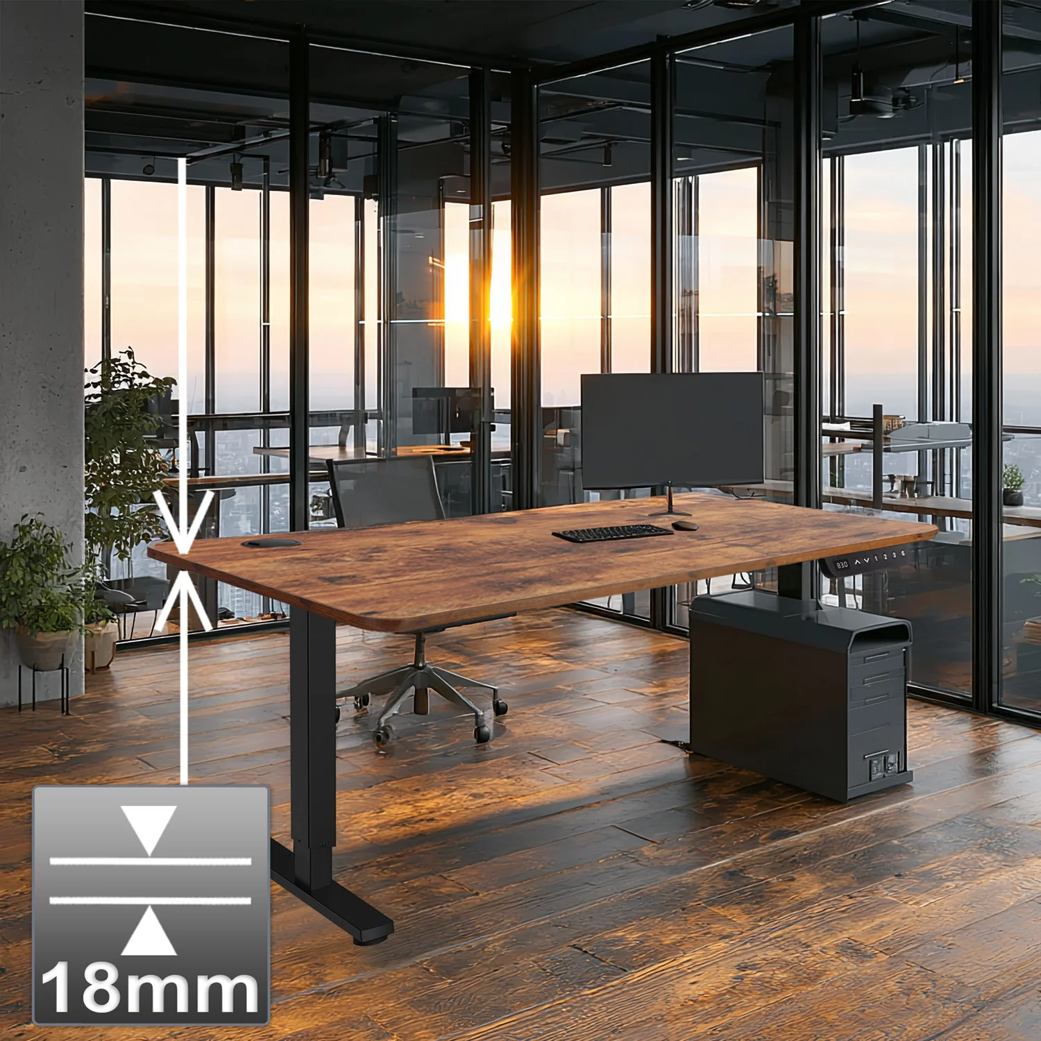 Ergo Office ER-451 Escritorio de altura regulable eléctricamente, para estar de pie y sentado, altura máxima 114cm - Image 14