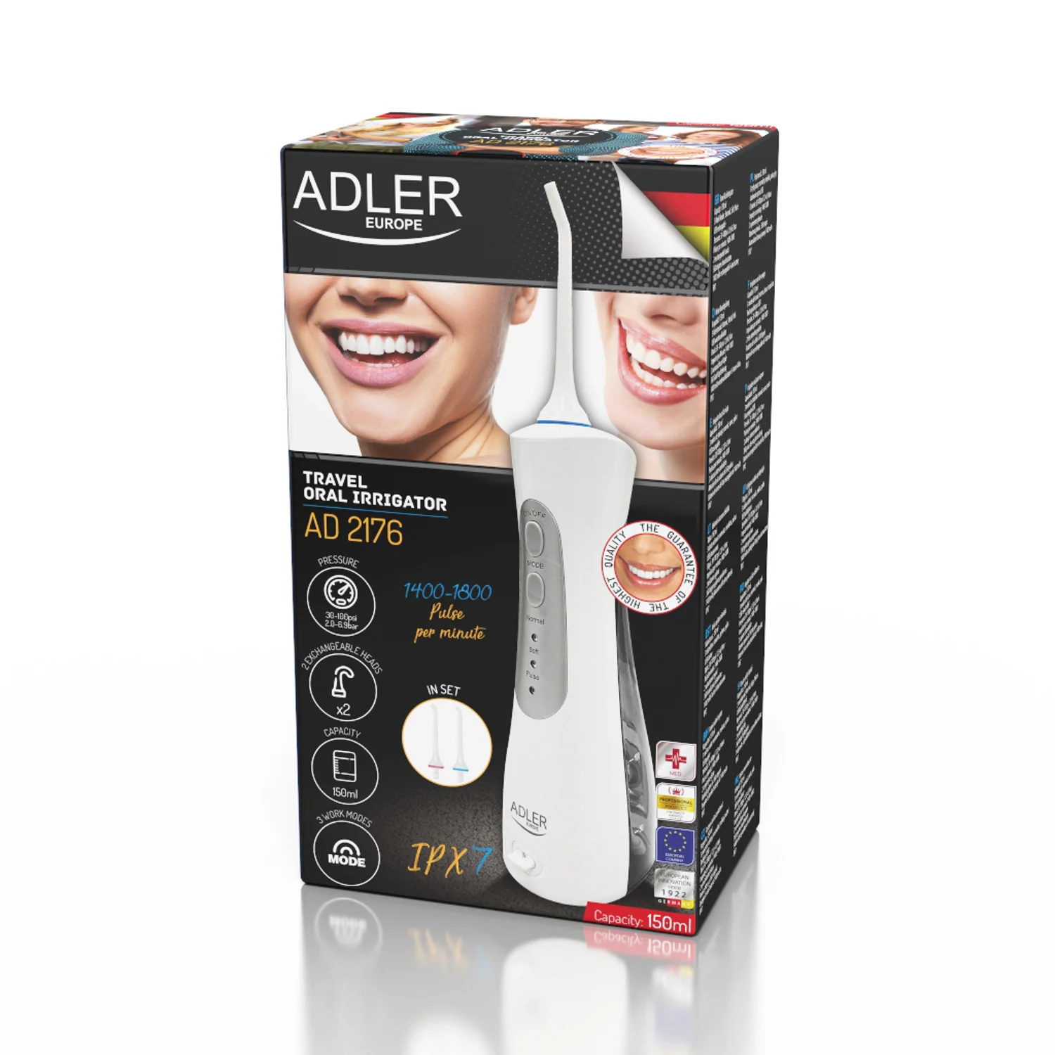 Irrigador de viaje Adler AD 2176 y 2 cabezales giratorios intercambiables - Image 8