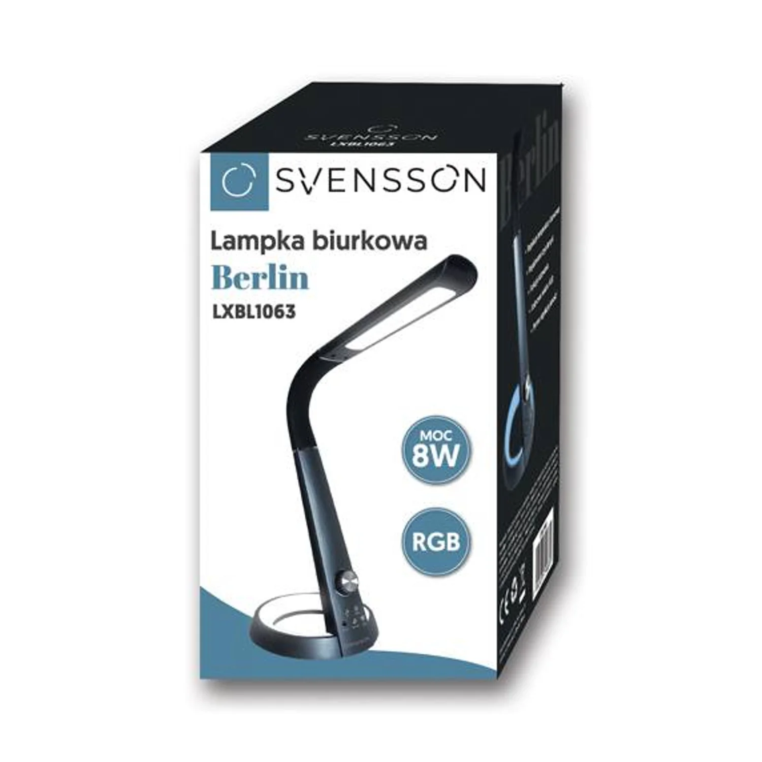 Lámpara de oficina Svensson, 450 Lumen, 8W de potencia, tres temperaturas de luz, función de carga de dispositivos móviles, base RGB, LXBL1063 - Image 6