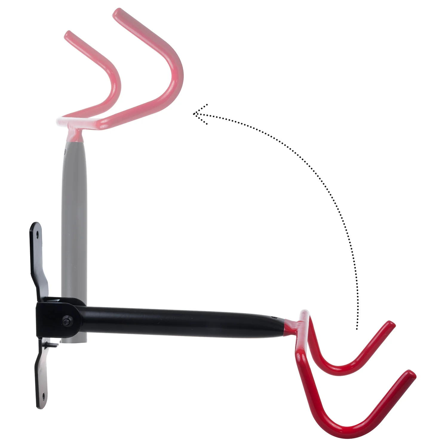 Maclean MC-430 Soporte de Pared para Bicicletas Portabicicletas Horizontal Ganchos de Acero Carga máx. 30 kg - Image 3