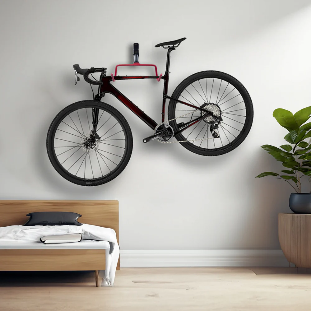 Maclean MC-430 Soporte de Pared para Bicicletas Portabicicletas Horizontal Ganchos de Acero Carga máx. 30 kg - Image 9