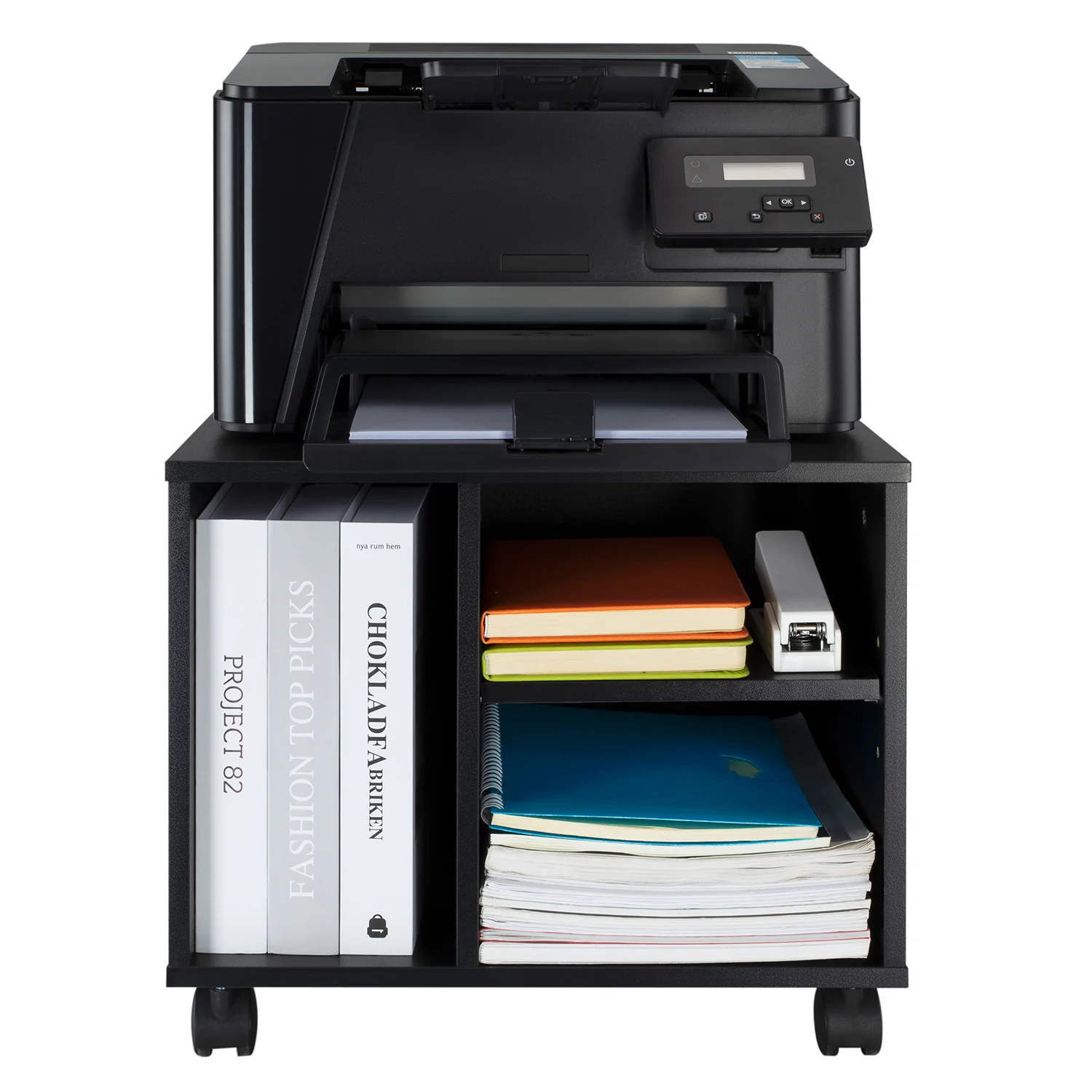 Maclean MC-477 - Armario Archivador de Oficina (2 estantes y un compartimento, capacidad de carga de hasta 20 kg, 408 x 315 x 357 mm), color negro ASI - Image 6