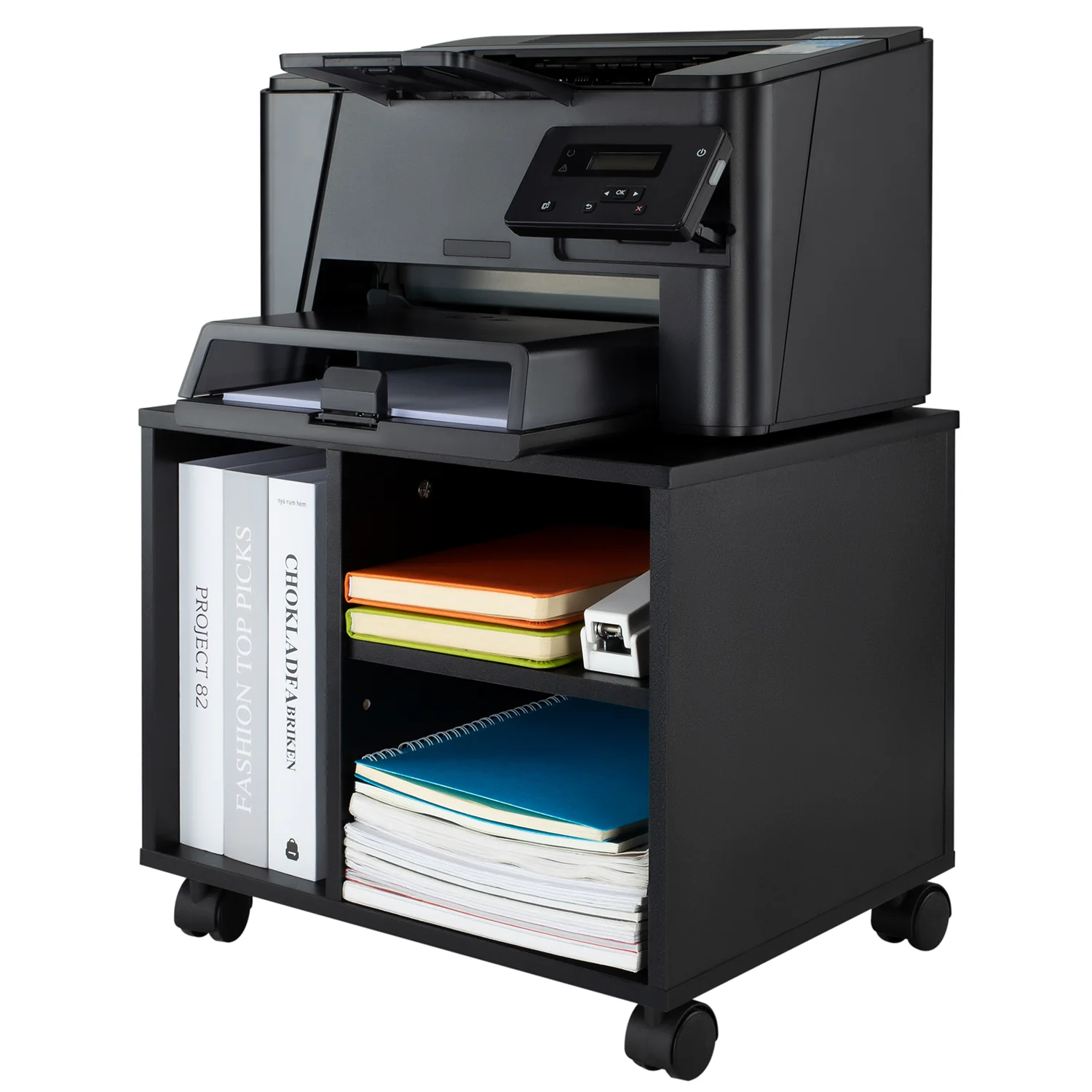 Maclean MC-477 - Armario Archivador de Oficina (2 estantes y un compartimento, capacidad de carga de hasta 20 kg, 408 x 315 x 357 mm), color negro ASI - Image 7