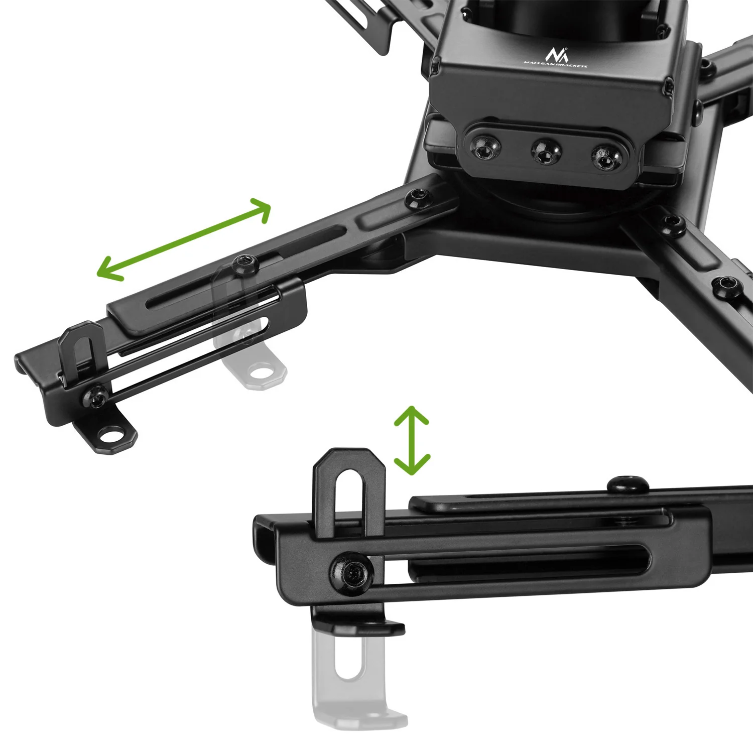Maclean MC-913 Soporte universal para proyector con montaje en el techo de acero ajustable inclinable 35kg - Image 3