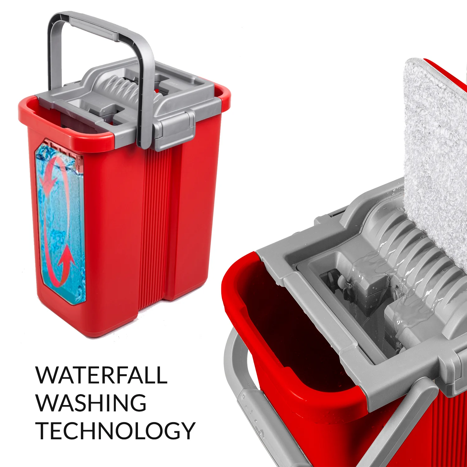 Mopa plana con cubo + dos piezas de microfibra MaxiClean GB850 MOP - Image 13