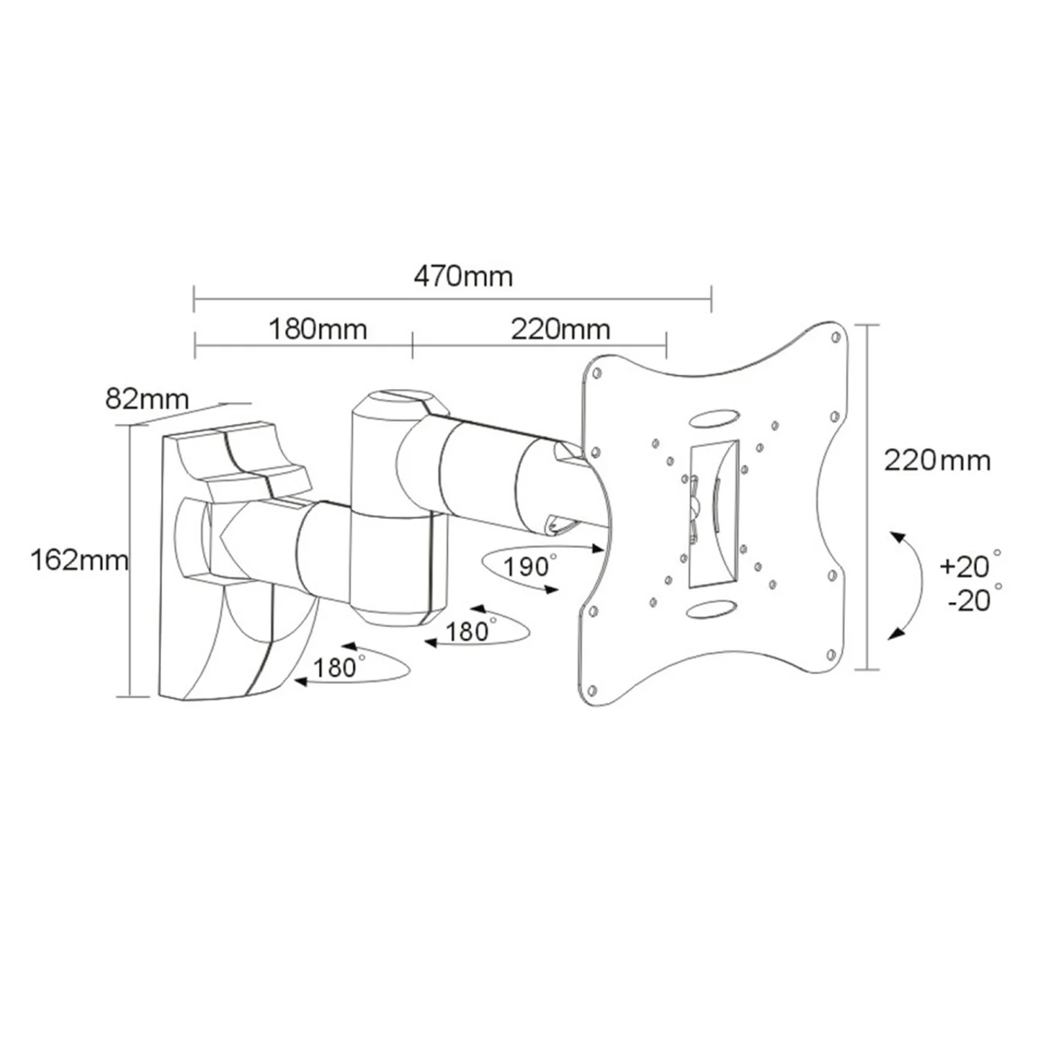 Soporte para televisor o monitor Maclean, universal, máx. VESA 200x200, 23-50", 30 kg, plateado, MC-503A S - Image 7