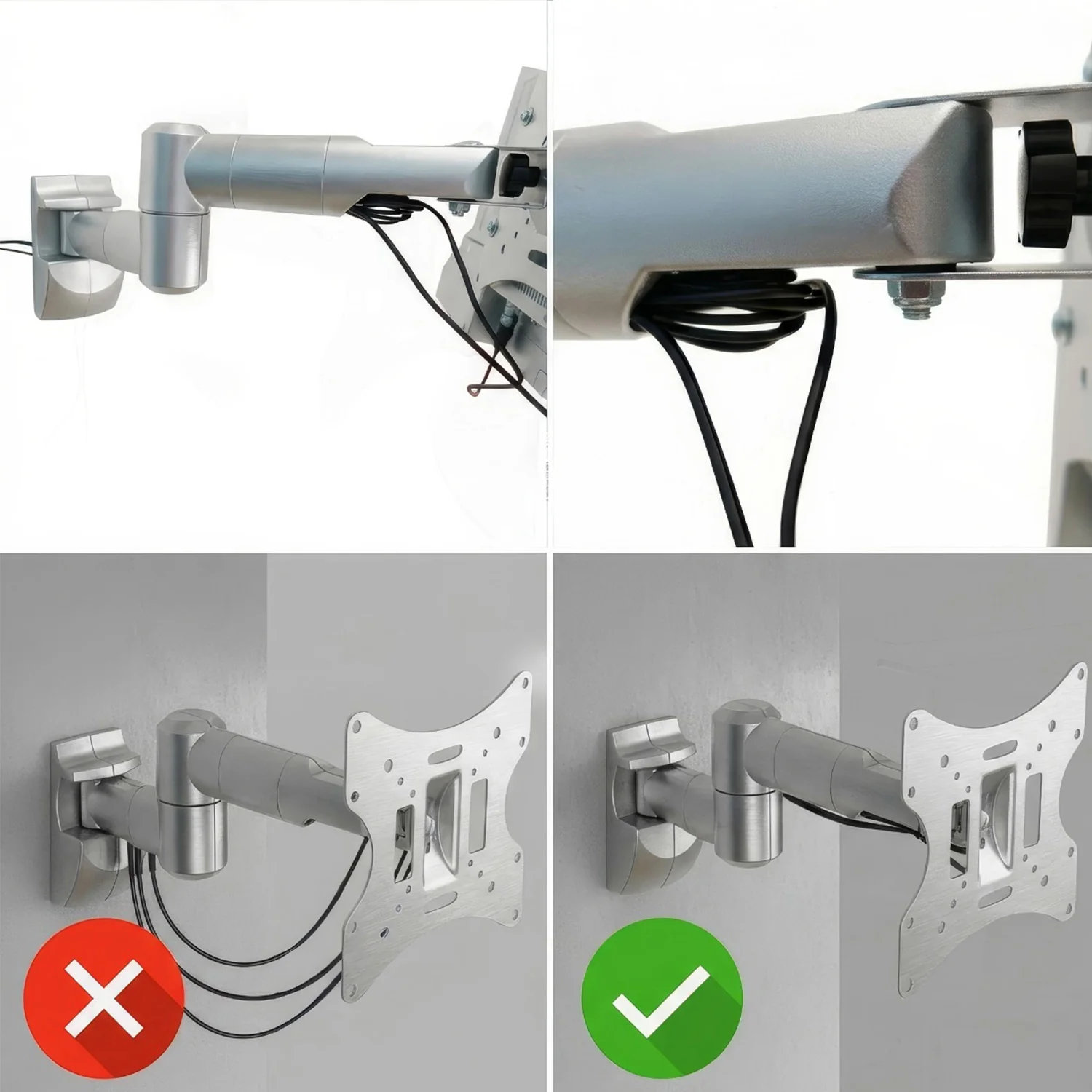 Soporte para televisor o monitor Maclean, universal, máx. VESA 200x200, 23-50", 30 kg, plateado, MC-503A S - Image 8