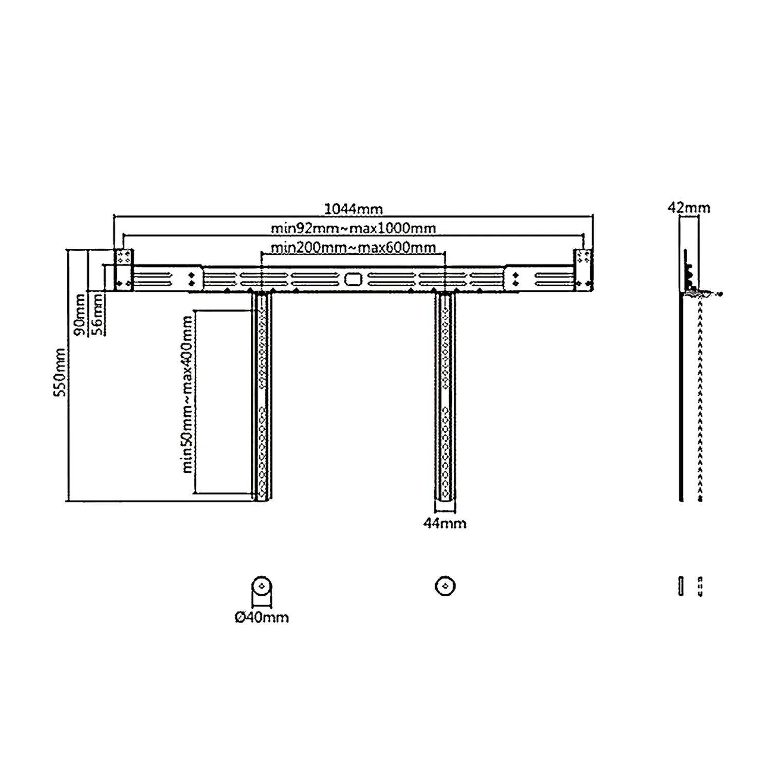 Soporte de barra de sonido universal de hasta 10 kg compatible con la mayoría de los soportes de TV y pared VESA 600x400 - Image 8