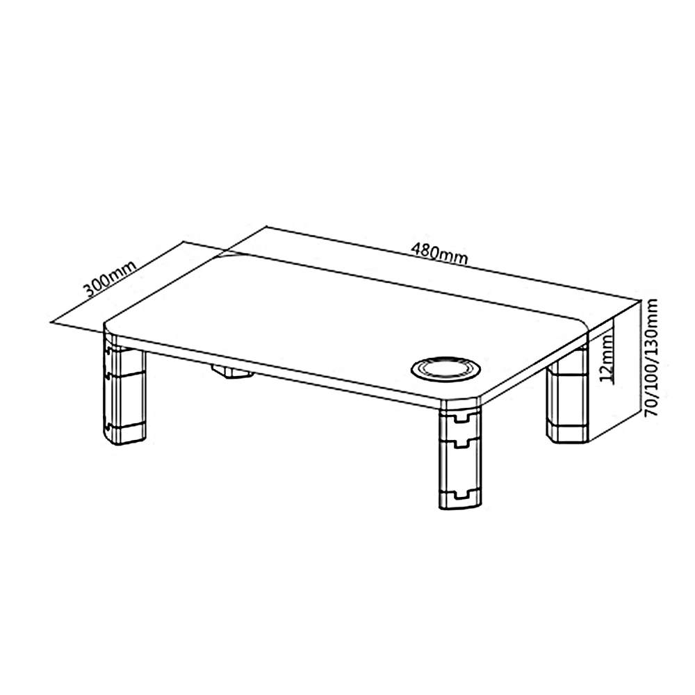 Soporte de pantalla ajustable en altura con soporte de monitor de carga inalámbrica Qi de 17"~32" hasta un máximo de 20 kg de carga por inducción - Image 10
