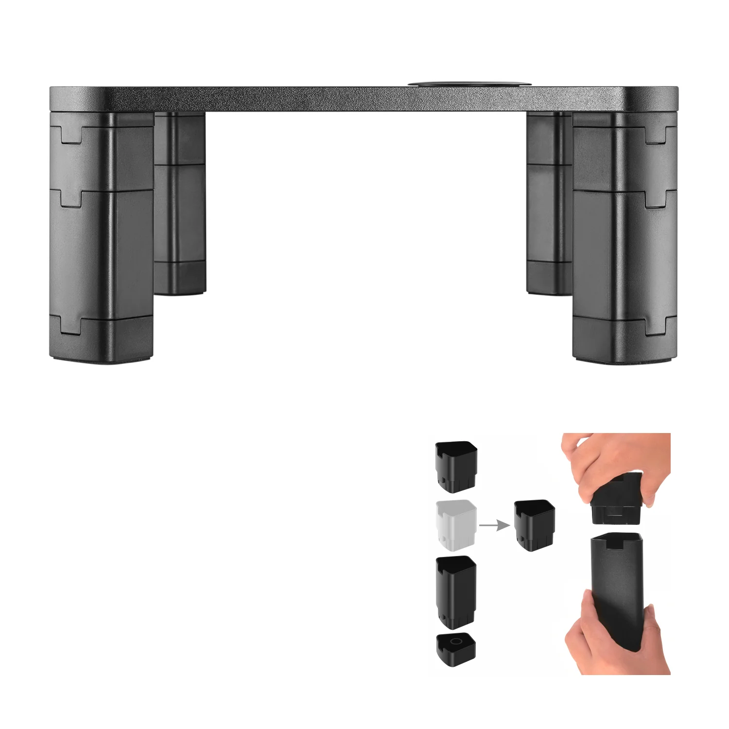 Soporte de pantalla ajustable en altura con soporte de monitor de carga inalámbrica Qi de 17"~32" hasta un máximo de 20 kg de carga por inducción - Image 4