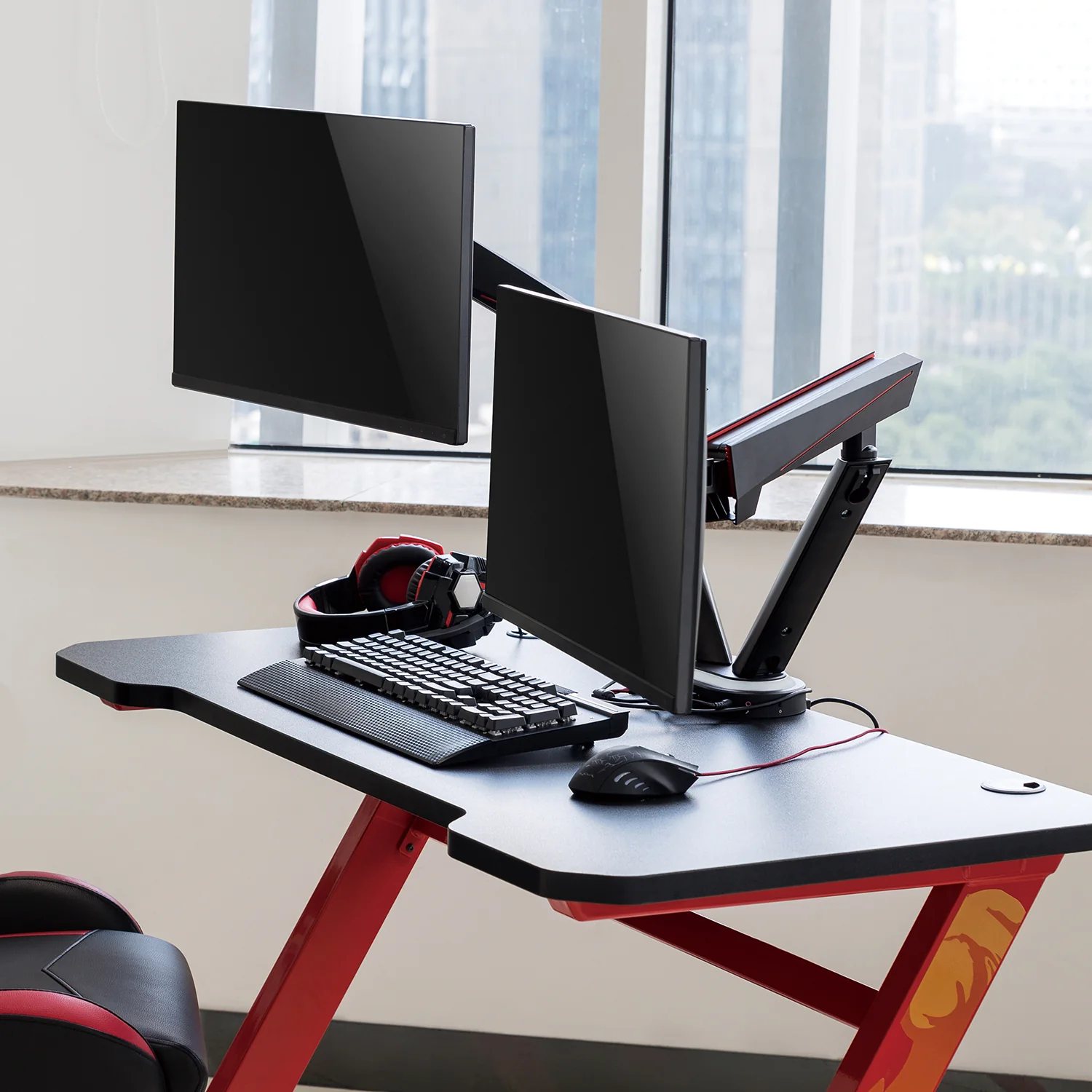 Soporte para juegos para 2 monitores LCD 17-32 " 2x 8kg max 16 kg VESA 75x75 y 100x100 NanoRS RS887 - Image 5