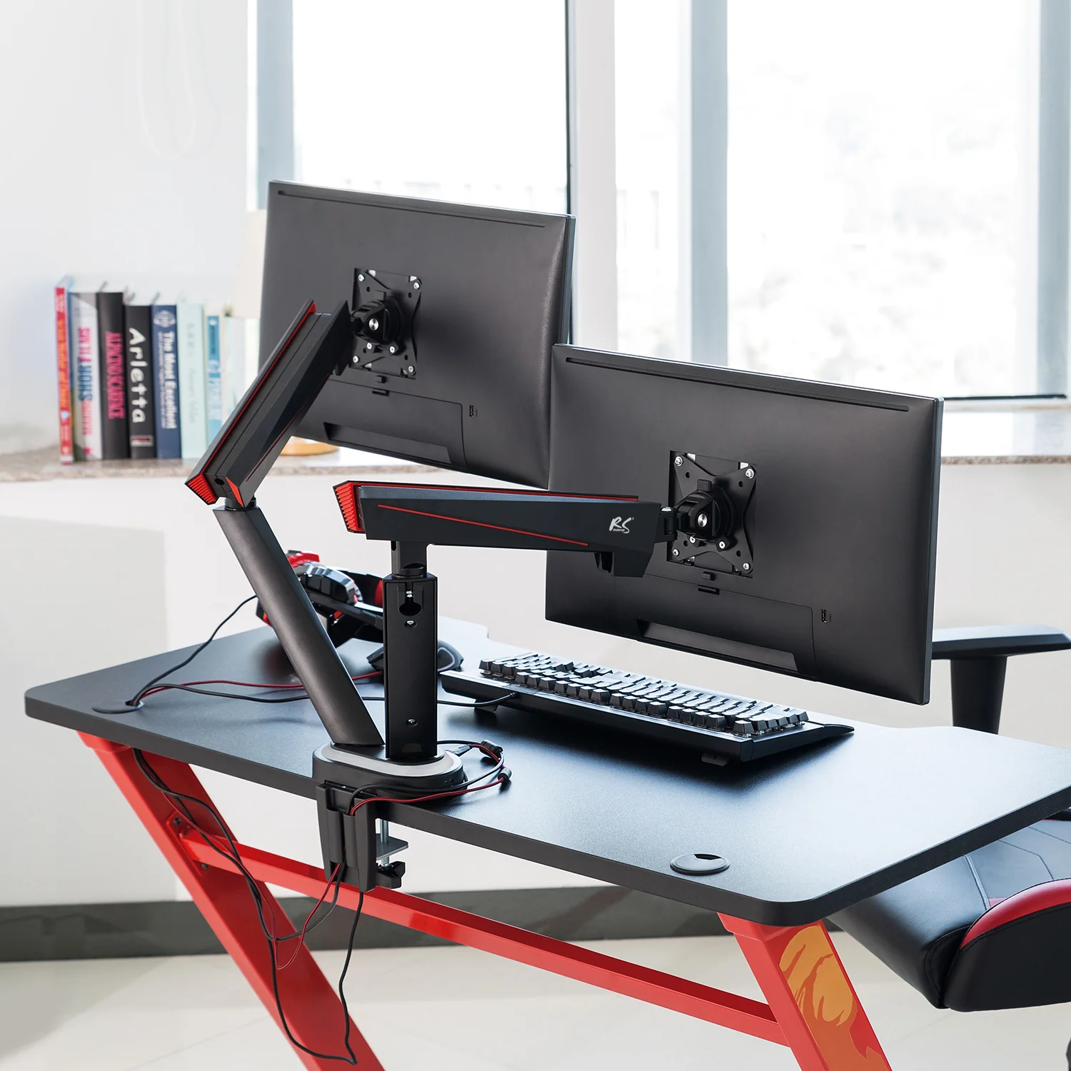 Soporte para juegos para 2 monitores LCD 17-32 " 2x 8kg max 16 kg VESA 75x75 y 100x100 NanoRS RS887 - Image 8