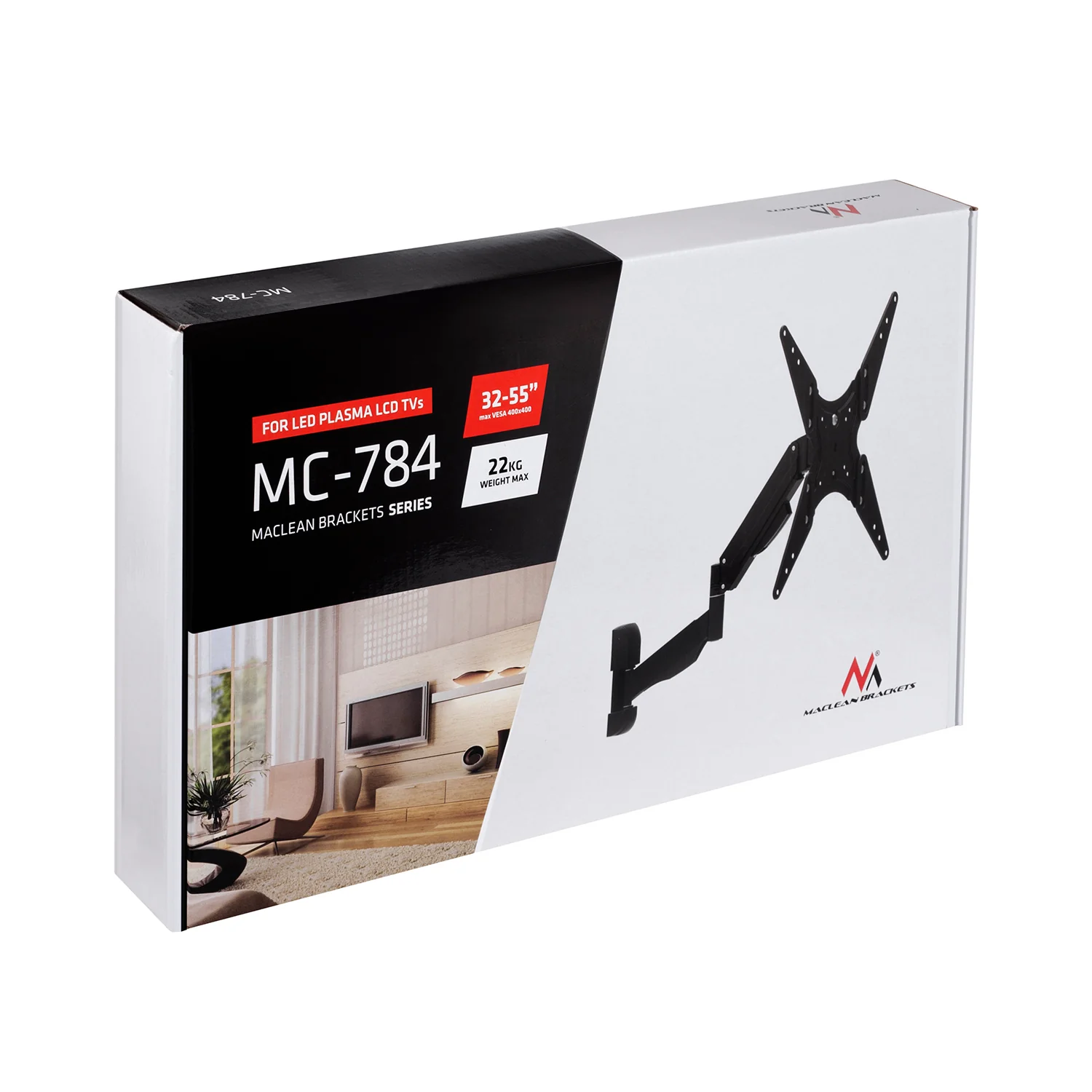 Soporte para TV o monitor con resorte de gas 32 - 55" 22kg Maclean MC-784 - Image 5