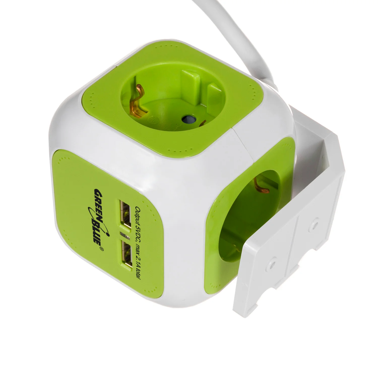 Toma de corriente, 2 entradas USB, longitud del cable 1,4m, GreenBlue GB118G - MagicCube, - Image 5